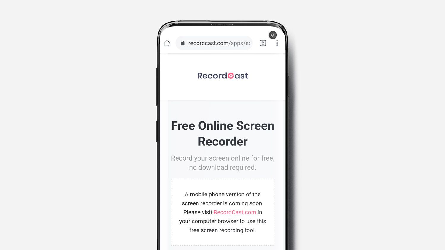 RecordaCast smartphone